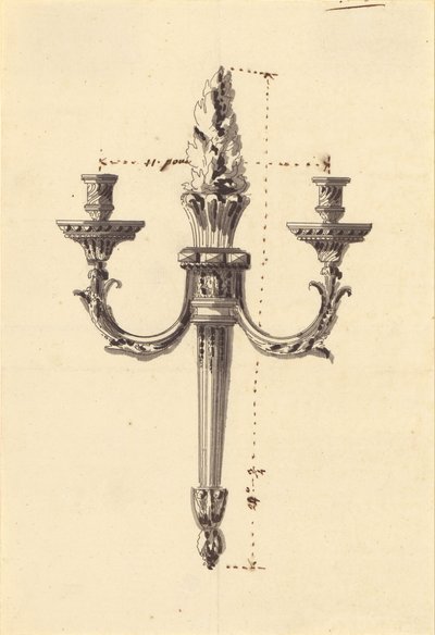 Drawing for a Wall Light by Jean Louis Prieur